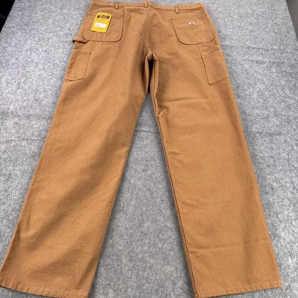 Carhartt Pants Mens 44x36 Brown Loose Fit Washed Duck Utility Work Pant BN0011